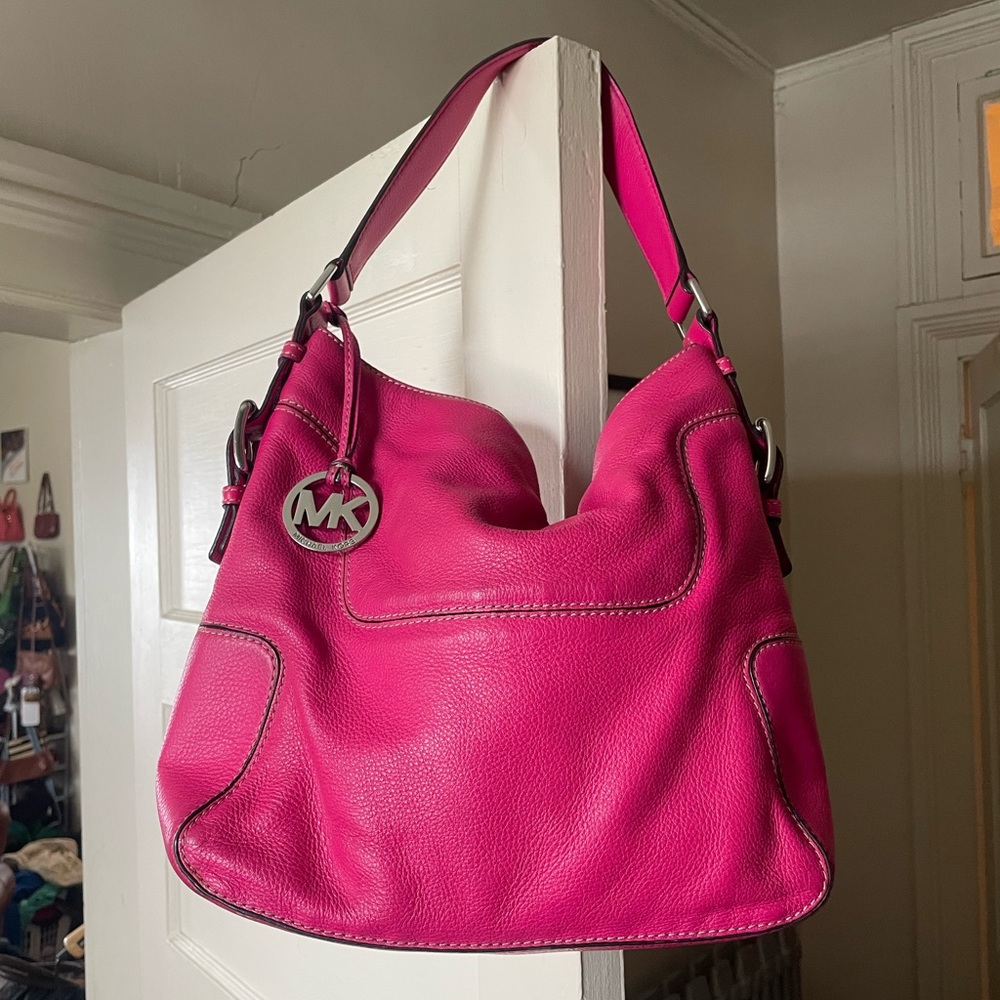 Michael Kors Brookville Fuchsia Hobo Bag